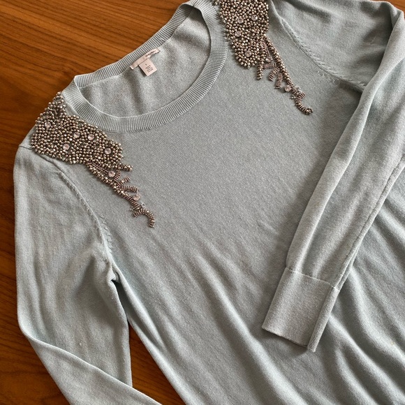 Jeweled Light Blue Sweater - Picture 2 of 2